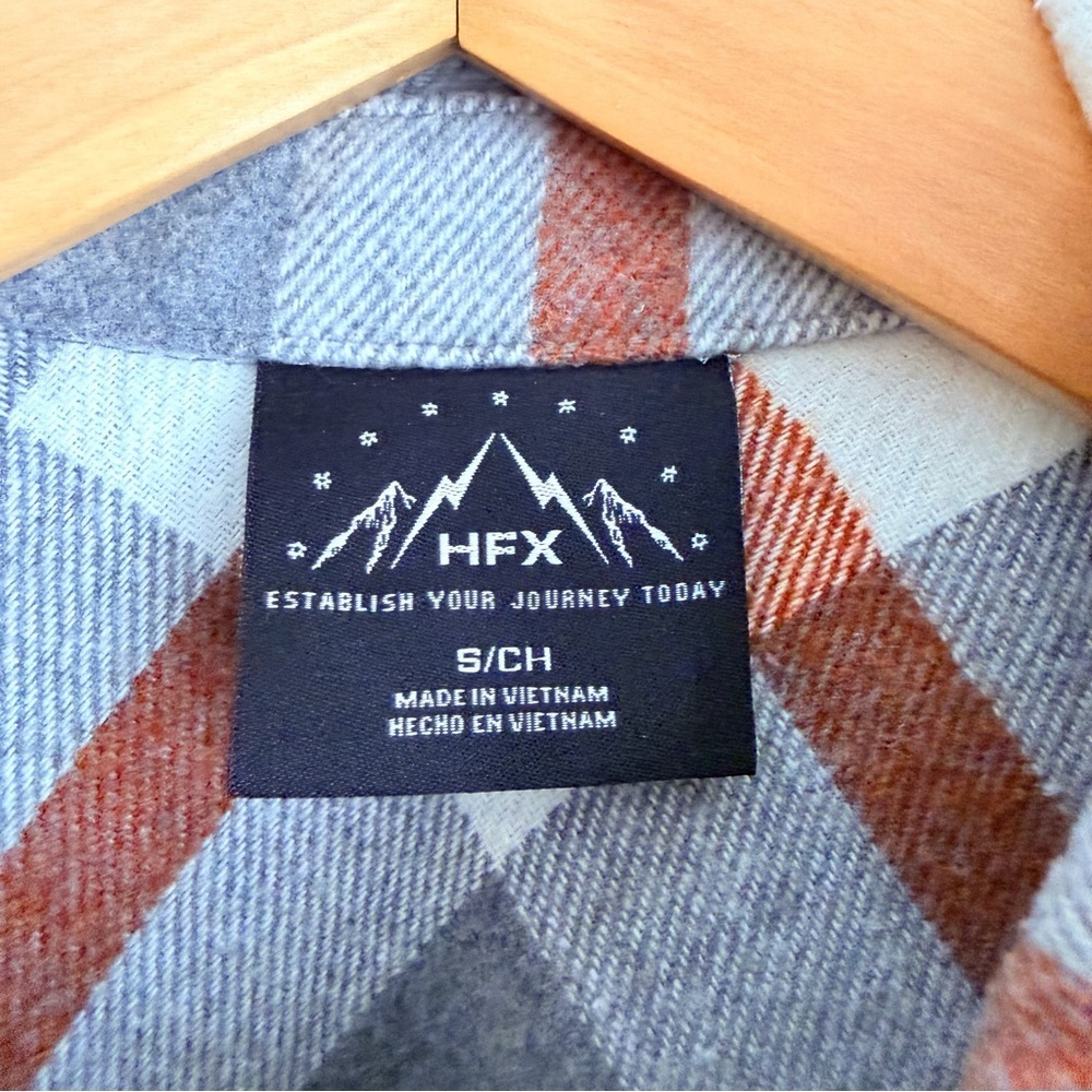 Women’s Plaid Button Down flannel Shirt HFX Mountain- Gray and Brown- Size Small - Picture 5 of 9